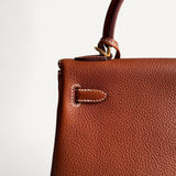 Bolsa Hermès Kelly 25 Retourne Barenia com Ferragens Gold