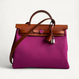 Bolsa Hermès Herbag 31 Rose Pourpre com Ferragens Palladium