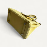 Bolsa Hermès Birkin 25 Ostrich Limoncello com Ferragens Palladium