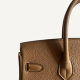 Bolsa Hermés Birkin 25 Togo Alezan com Ferragens Palladium