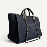 Bolsa Chanel Deauville Tote Azul Marinho