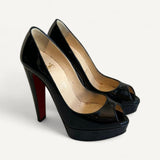 Sapato Christian Louboutin Victoria 160 Preto Envernizado