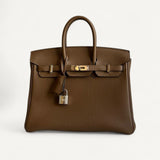 Bolsa Hermés Birkin 25 Togo Alezan com Ferragens Palladium