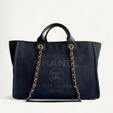 Bolsa Chanel Deauville Tote Azul Marinho