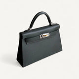 Bolsa Hermès Mini Kelly Vert Mangrove com Ferragens Electrum