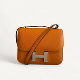 Bolsa Hermès Constance 18 Evercolor Verso Abricot/Terre Battue