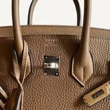 Bolsa Hermés Birkin 25 Togo Alezan com Ferragens Palladium