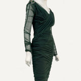 Vestido Dolce & Gabbana Drapeado em Tule Verde