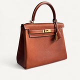 Bolsa Hermès Kelly 25 Retourne Barenia com Ferragens Gold