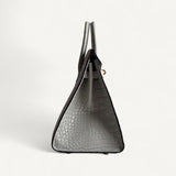 Bolsa Hermès Birkin 25 Matte Alligator Mississippi Gris Neve com Ferragens Gold