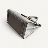 Bolsa Hermès Birkin 25 Matte Alligator Mississippi Gris Neve com Ferragens Gold