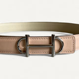 Cinto Hermès Gamma & Correia Nata/ Rose com Ferragens Palladium
