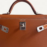 Bolsa Hermès Mini Kelly Epsom Gold com Ferragens Palladium