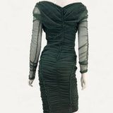 Vestido Dolce & Gabbana Drapeado em Tule Verde