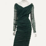 Vestido Dolce & Gabbana Drapeado em Tule Verde