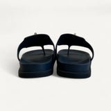 Sandália Hermès Empire Bleu Navy com Ferragens Palladium