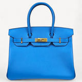 Bolsa Hermès Birkin 30 Epsom Azul Ferragem Gold