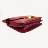 Bolsa Hermès Constance 18 rouge Grenat com Ferragem Gold Hardware