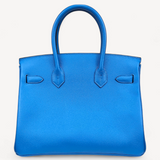 Bolsa Hermès Birkin 30 Epsom Azul Ferragem Gold