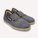 Sapato Gucci Blue Tweed Fria Slip On 39BR