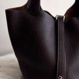 Bolsa Hermès Picotin 18 Clemence Ebene com Ferragens Palladium