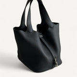 Bolsa Hermès Picotin 22 Clemence Noir com Ferragens Palladium