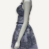 Vestido Zimmermann Crush Embellished Velvet-Trimmed Printed Linen and Silk- Blend Mini Dress