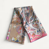 Lenço Hermès 90 Academia Hippica Rose Bonbon / Gris Beuté / Multicolore