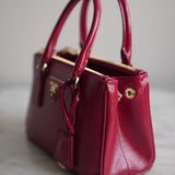 Bolsa Prada Mini Galleria Couro Saffiano Verniz Vermelha