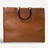 Bolsa Fendi Sunshine Tote em Couro Caramelo