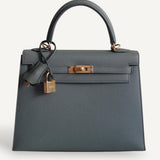 Bolsa Hermès Kelly 25 Epsom Vert Amande com Ferragens Gold