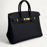 Bolsa Hermès Birkin 25 Togo Noir com Ferragens Gold