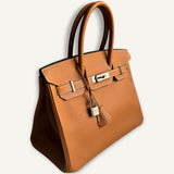 Bolsa Hermès Birkin 30 Epsom Toffee com Ferragens Palladium