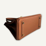 Bolsa Hermès Birkin Shoulder Light 29 Evercolor Gold com Ferragens Gold