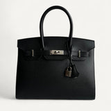 Bolsa Hermès Birkin 30 Epsom Sellier Noir com Ferragens Palladium