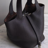 Bolsa Hermès Picotin 18 Clemence Ebene com Ferragens Palladium