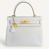 Bolsa Hermès Kelly 28 Togo Beton com Ferragens Douradas