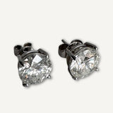 Par de Brincos com Diamantes Redondos