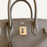 Bolsa Hermès Birkin 30 Epsom Sellier Etoupe com Ferragens Palladium