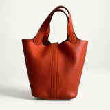 Bolsa Hermès Picotin 18 Clemence Orange com Ferragens  Palladium