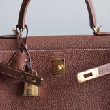 Bolsa Hermès Kelly 25 Togo Gold com Ferragens Gold