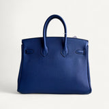 Bolsa Hermès Birkin 25 Togo Bleu France com Ferragens Palladium