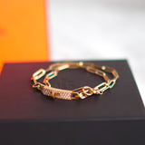 Bracelete Hermès Kelly Chaine  Ouro Double Chain Small