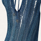 Vestido Rabanne Midi de Tricô com Detalhe em Aplicações