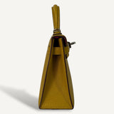 Bolsa Hermès Mini Kelly Chevre Verso Jaune de naples | Rose Extreme com Ferragens Palladium