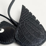 Charm Hermès Black Alligator Birdy Gold Hardware