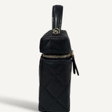 Bolsa Chanel Black Small Caviar Vanity com Ferragens Douradas