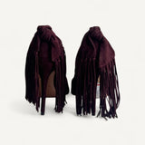 Scarpin Aquazzura Firenze Wild Thing Camurça Vinho