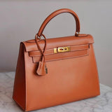 Bolsa Hermès Kelly 28 Sellier Natural Sand Com Ferragens Gold