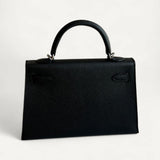 Bolsa Hermès Mini Kelly Noir com Ferragens Palladium